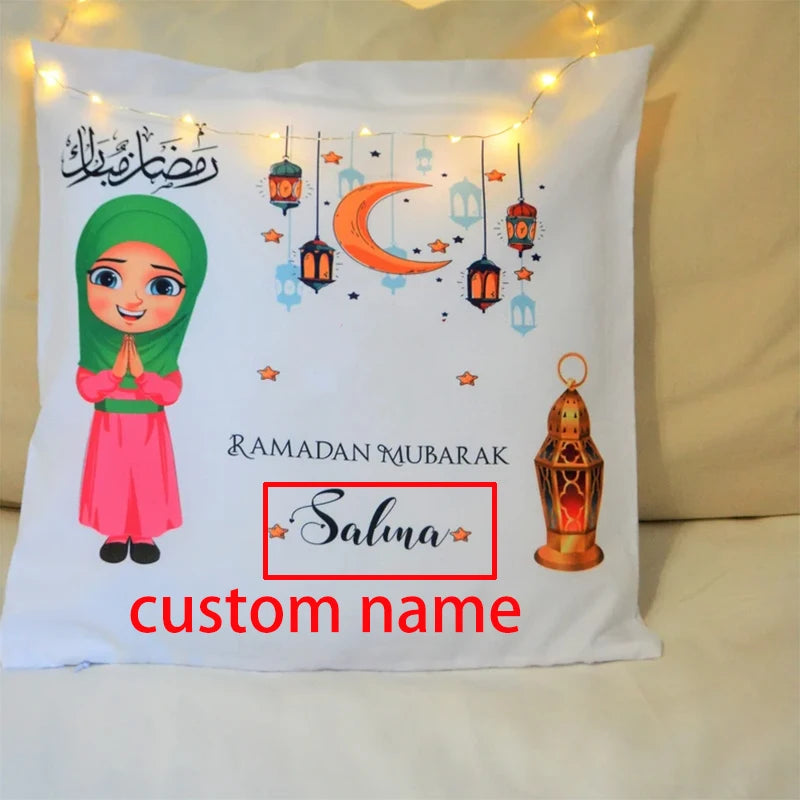 Personalized Ramadan Eid Mubarak Pillow Case | Kids Decor Gift