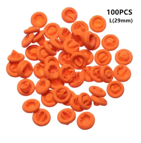 100Pcs Anti-slip Finger Cover Orange Color Durable Protective Finger Cover Thickened Latex Protective Finger Guard Peaceful Pleasures Health and Wellness L-29mm