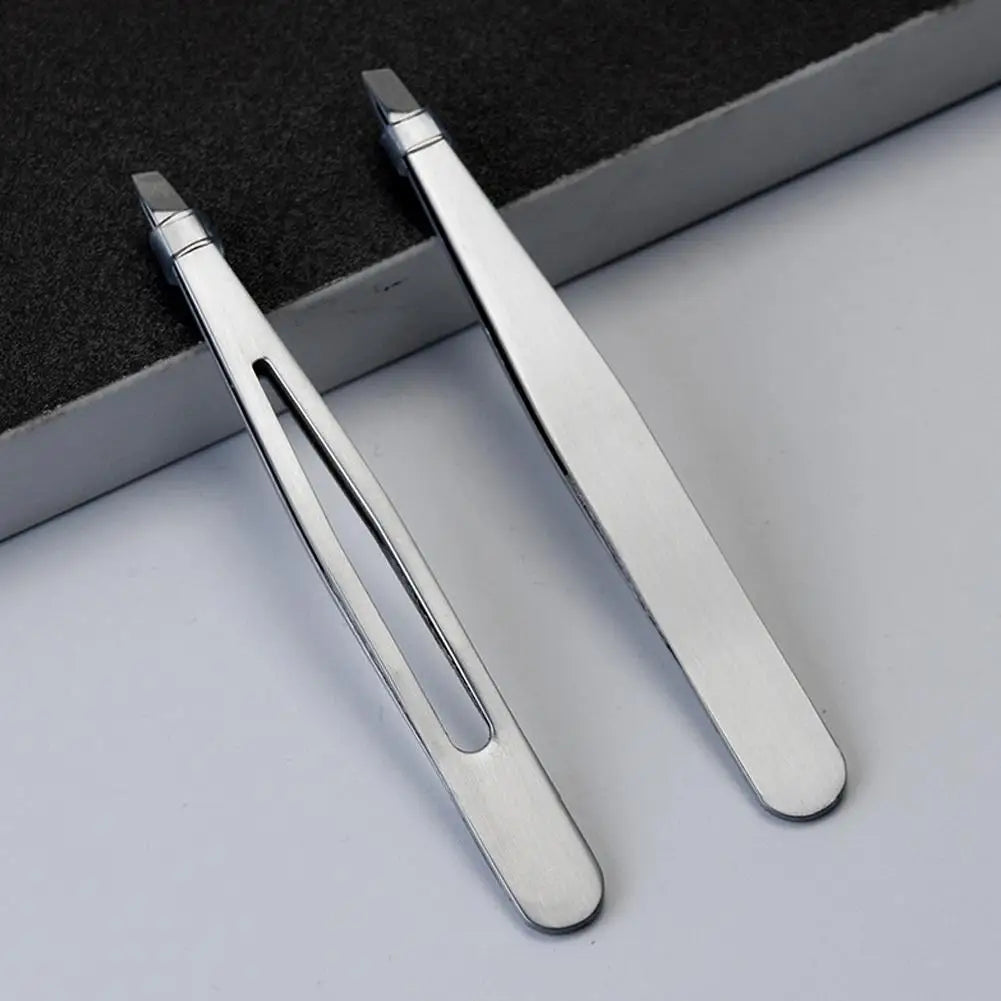 Ouhoe Stainless Steel Precision Tweezers – Slant & Point Tip for Eyebrow Shaping, Facial Hair & Ingrown Hair Removal, Unisex Peaceful Pleasures Health and Wellness