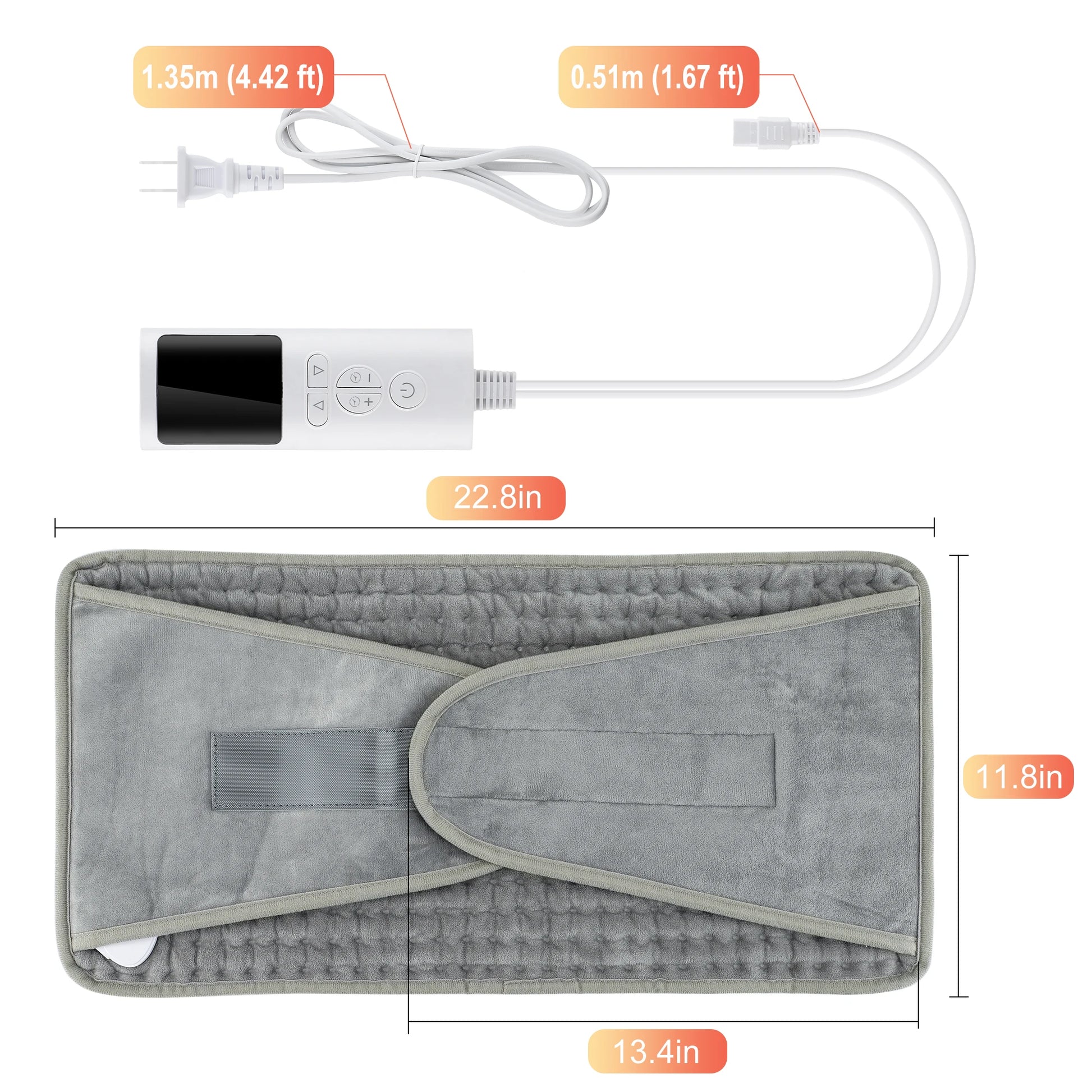 Electric Heating Pads for Cramps Winter Heater Mat For Office Sofa Beds Waist Back Warmer Blankets Camping 110V 220V Washable Peaceful Pleasures Health and Wellness Light Grey EU