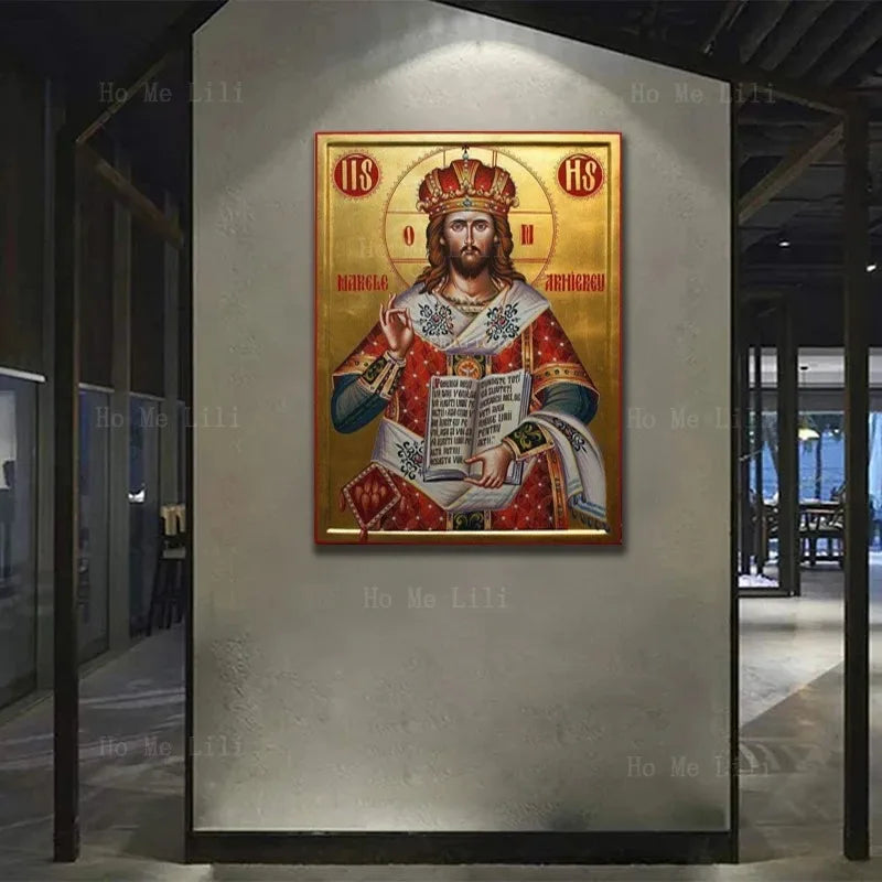Orthodox Icon Of Christ The King Our Lord Jesus In Glory Divine Resurrection Religion Canvas Wall Art By Ho Me Lili Room Decor Peaceful Pleasures Health and Wellness