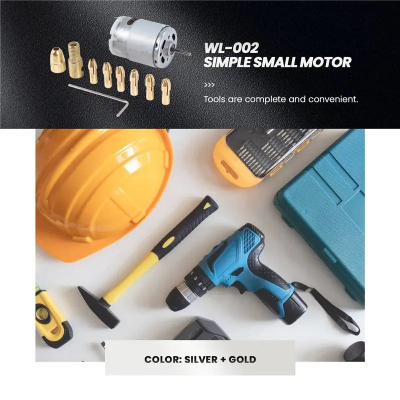A36T-1Pc Dc 12V 500Ma Mirco Motor With 6Pcs 0.5-3.2Mm Drill Collet Electric Pcb Tool Set Peaceful Pleasures Health and Wellness