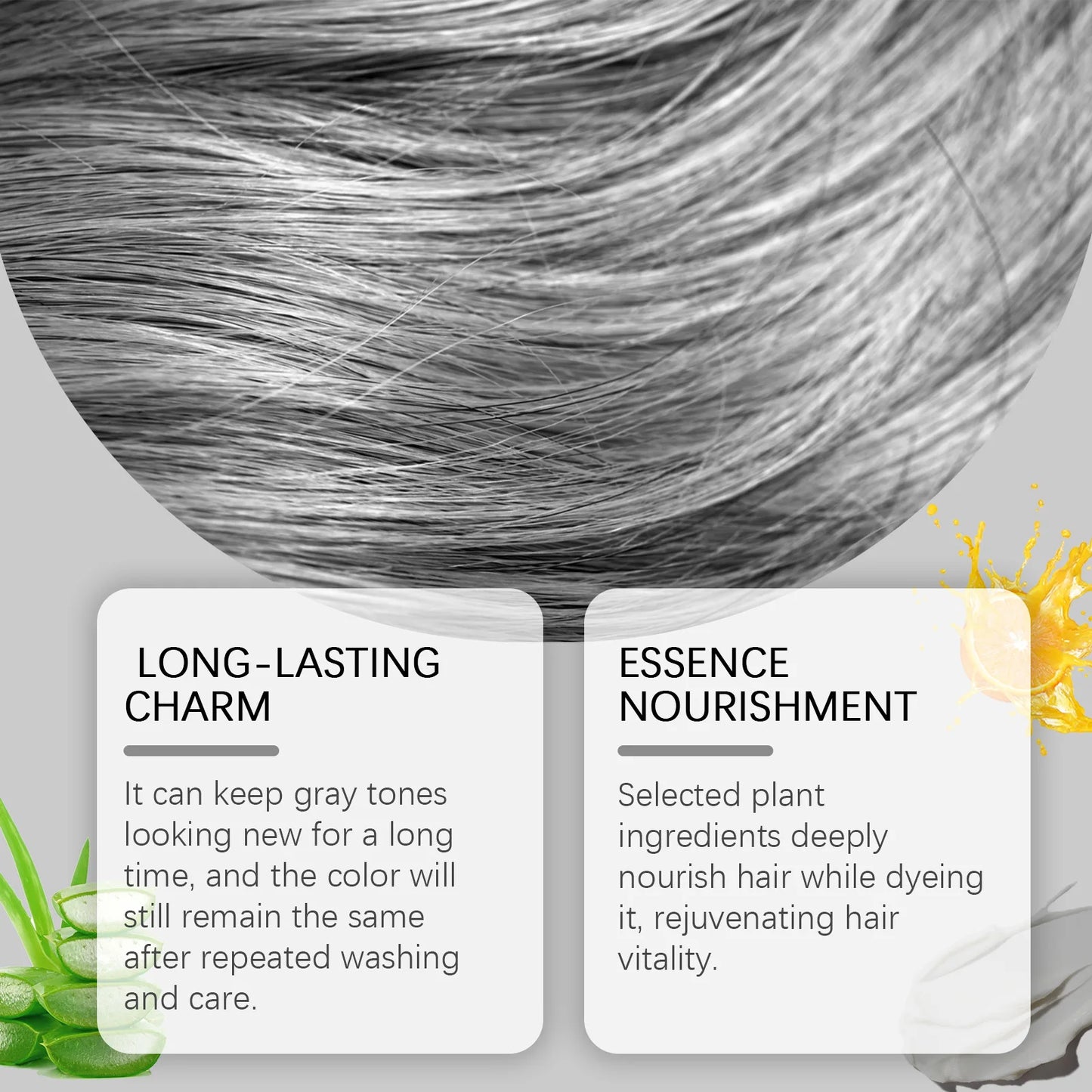 HOEGOA Permanent Gray Silver Hair Dye Cream 100g | Plant-Based