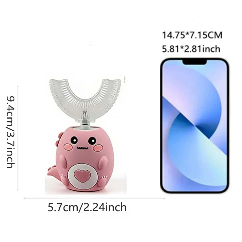 Waterproof washable ultrasonic U-shaped oral cleaning tool, USB rechargeable children's teeth whitening electric toothbrush Peaceful Pleasures Health and Wellness