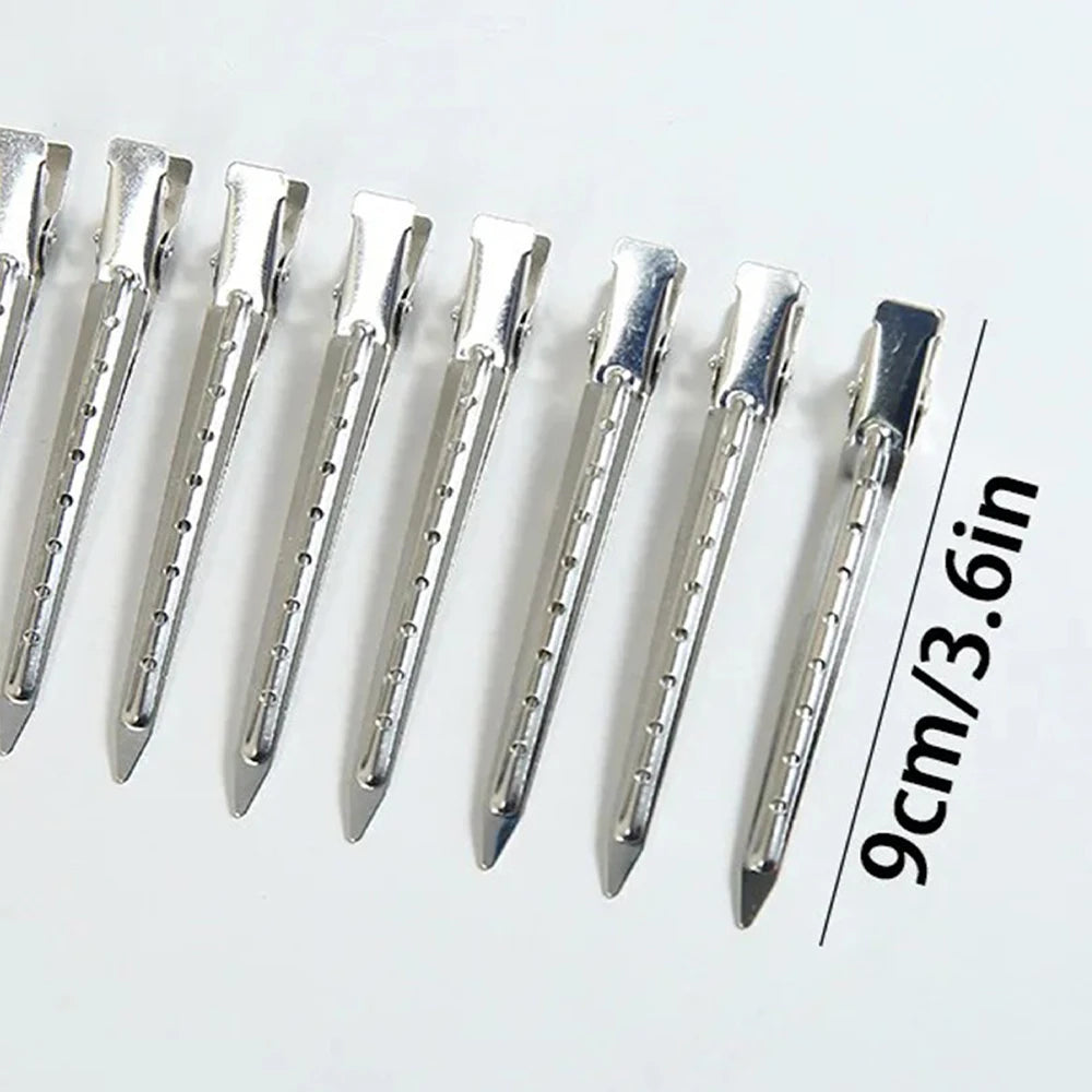 Professional Silver Hair Sectioning Clips – Non-Slip Salon Pins