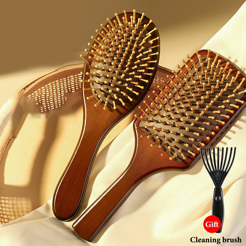 1Pcs Natural Sandalwood Massage Brush Soft Cushion Round Smooth Hair Comb Teeth For Scalp Health Peaceful Pleasures Health and Wellness