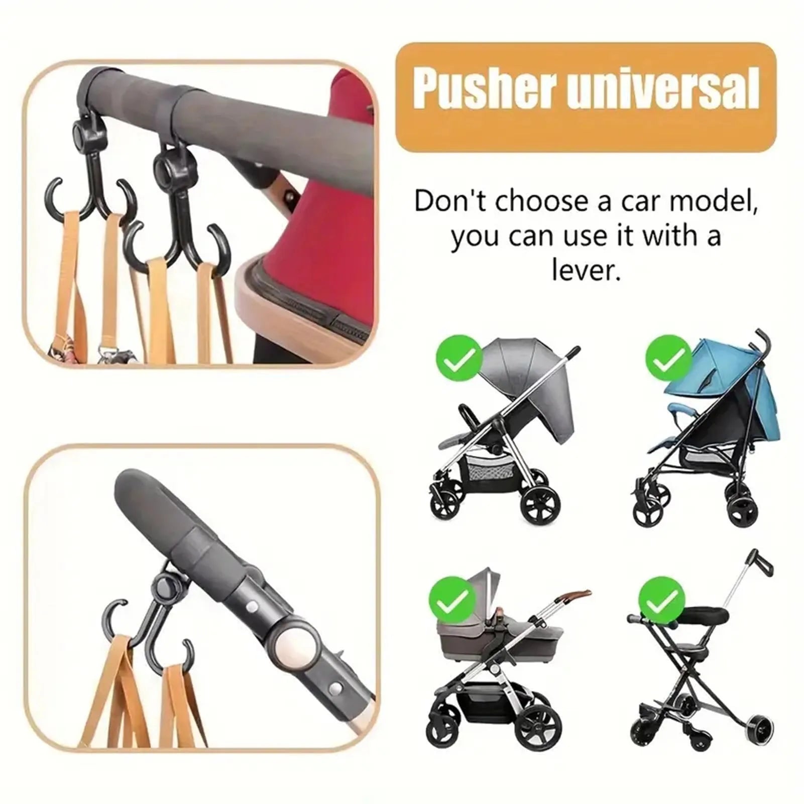 Baby Stroller Organizer Hooks Easy to Carry Strong and Durable Hook Clip Suitable for Purse Mommy Bags Peaceful Pleasures Health and Wellness
