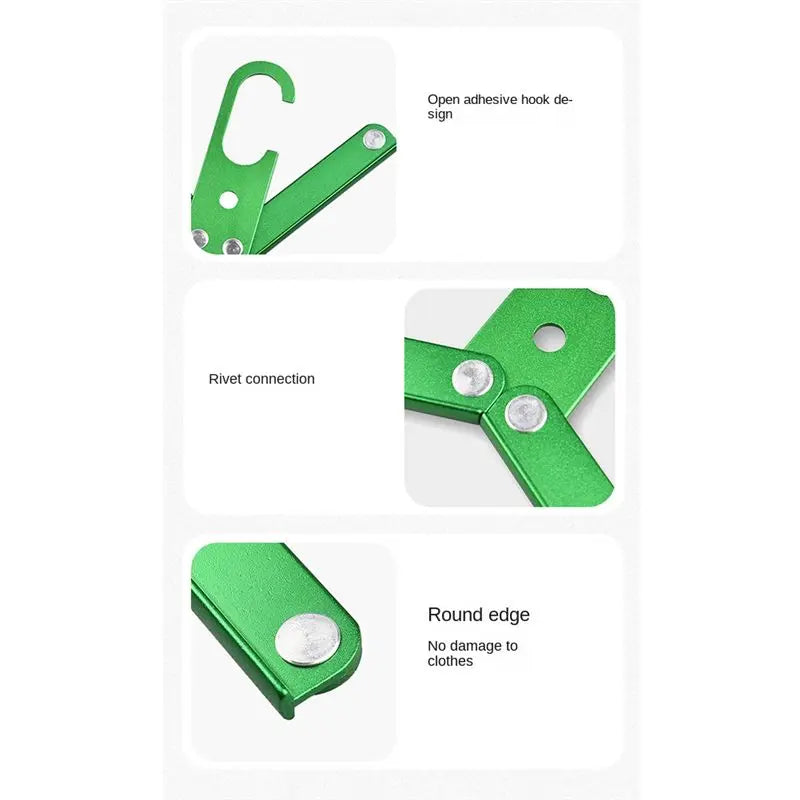 A36T-2Pcs Aluminum Alloy Folding Clothes Hanger Outdoor Camping Coat Drying Rack Metal Hangers For Travel Accessories Peaceful Pleasures Health and Wellness