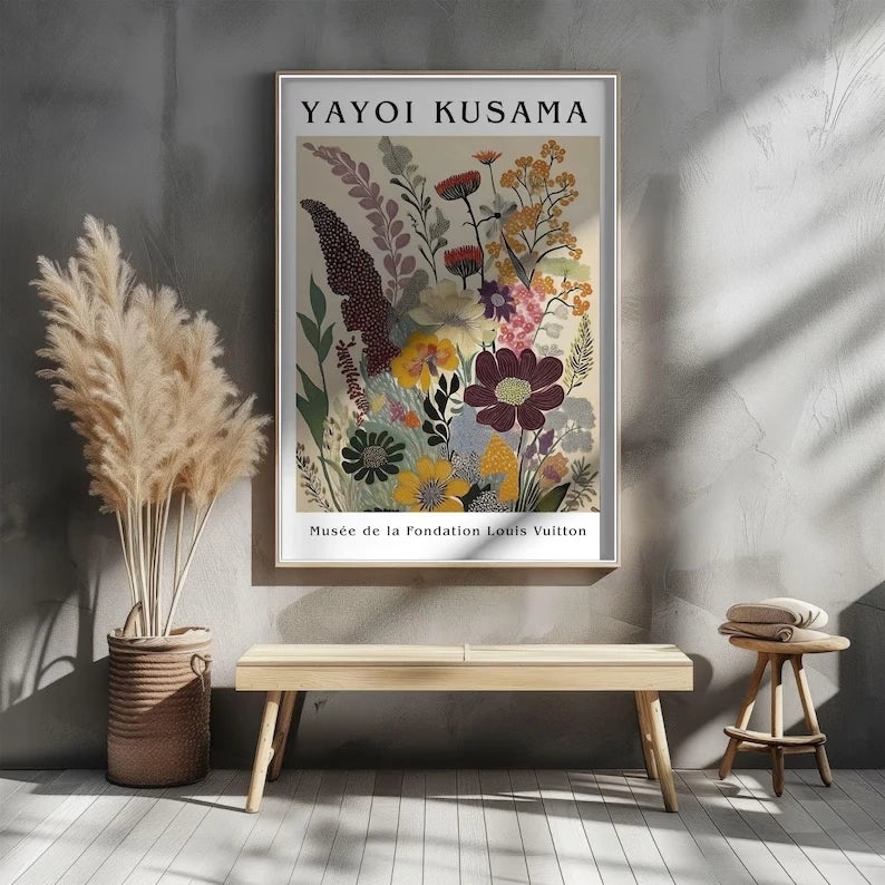 Yayoi Kusama Abstract Garden Canvas Wall Art Print | Decor