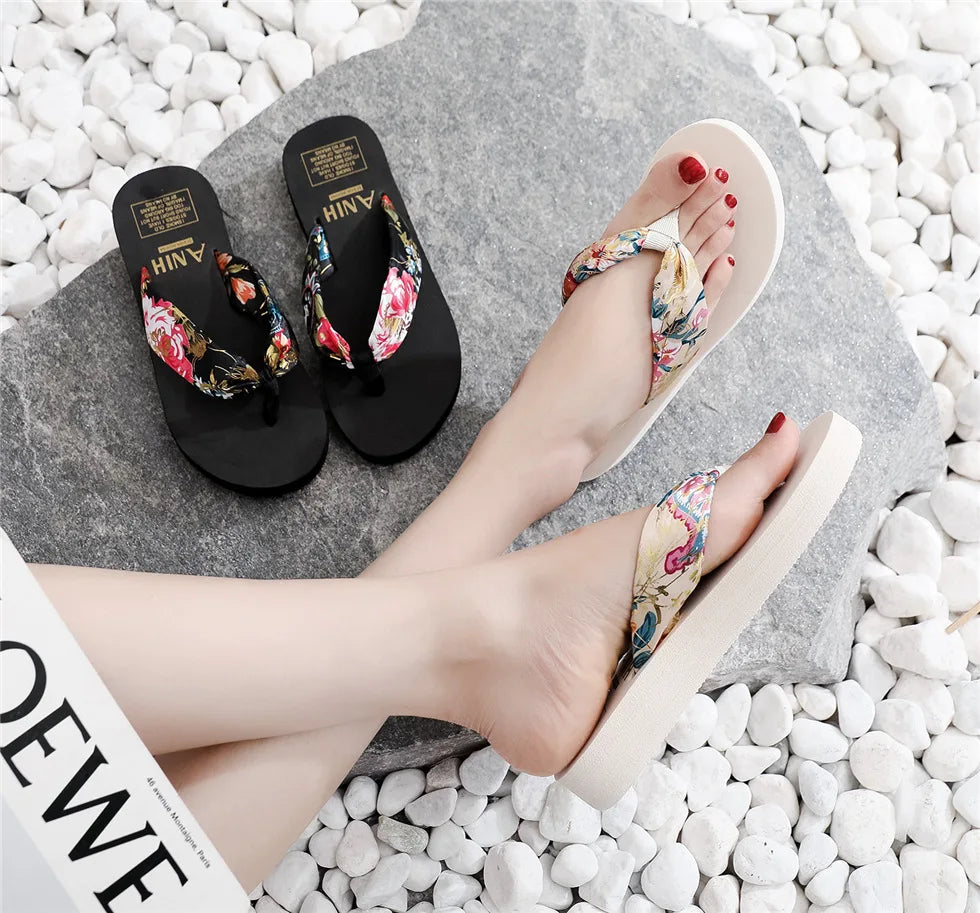 Women's Bohemian EVA Platform Flip Flops – Beach Slippers