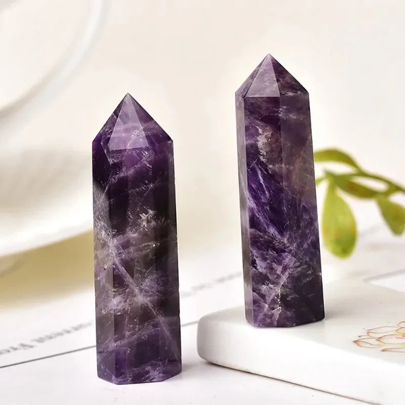 Natural Amethyst Pillar Crystal Specimen – Display & Collection