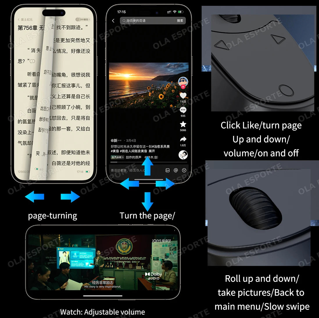 Bluetooth 5.3 Fingertip Scrolling Ring Remote – Selfie & Video Peaceful Pleasures Health and Wellness
