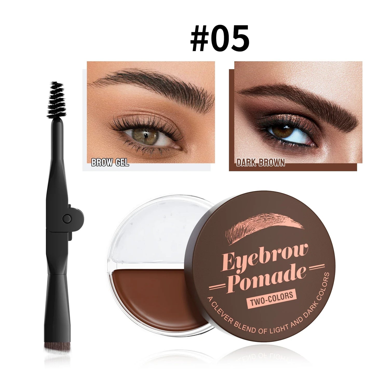 Hello Kiss 2-in-1 Dual Color Waterproof Eyebrow Cream & Wax