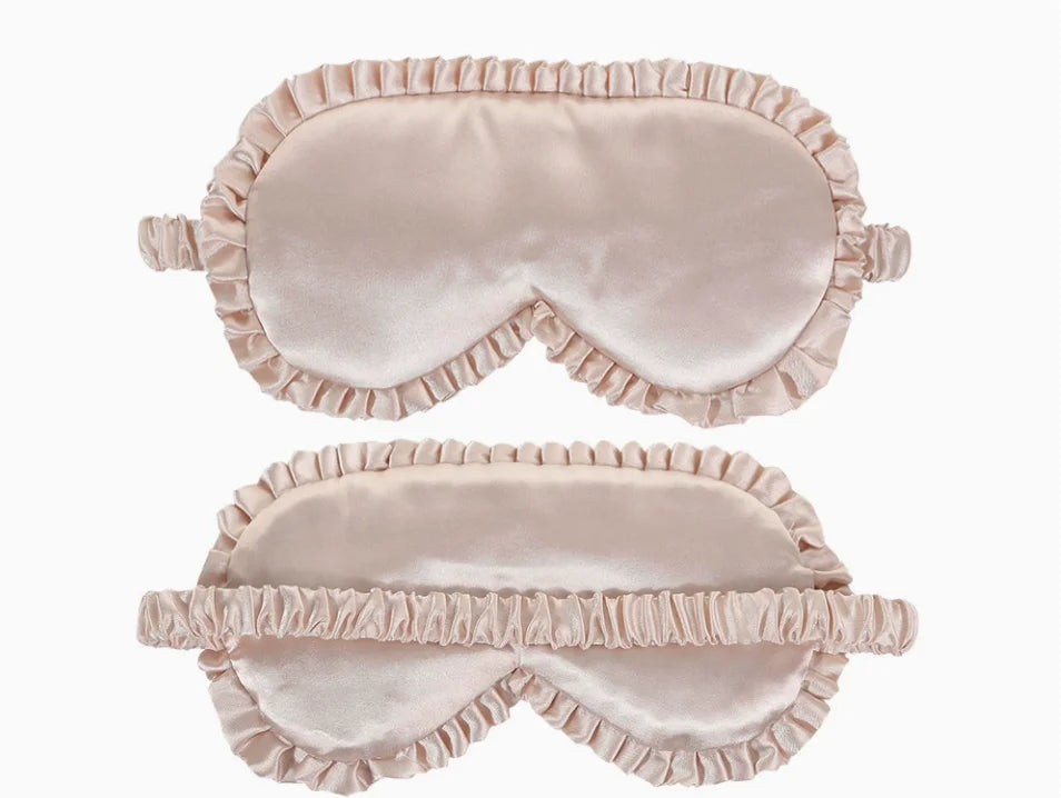 Premium Silk Sleep Eye Mask – Lace Trim Lightproof Blindfold