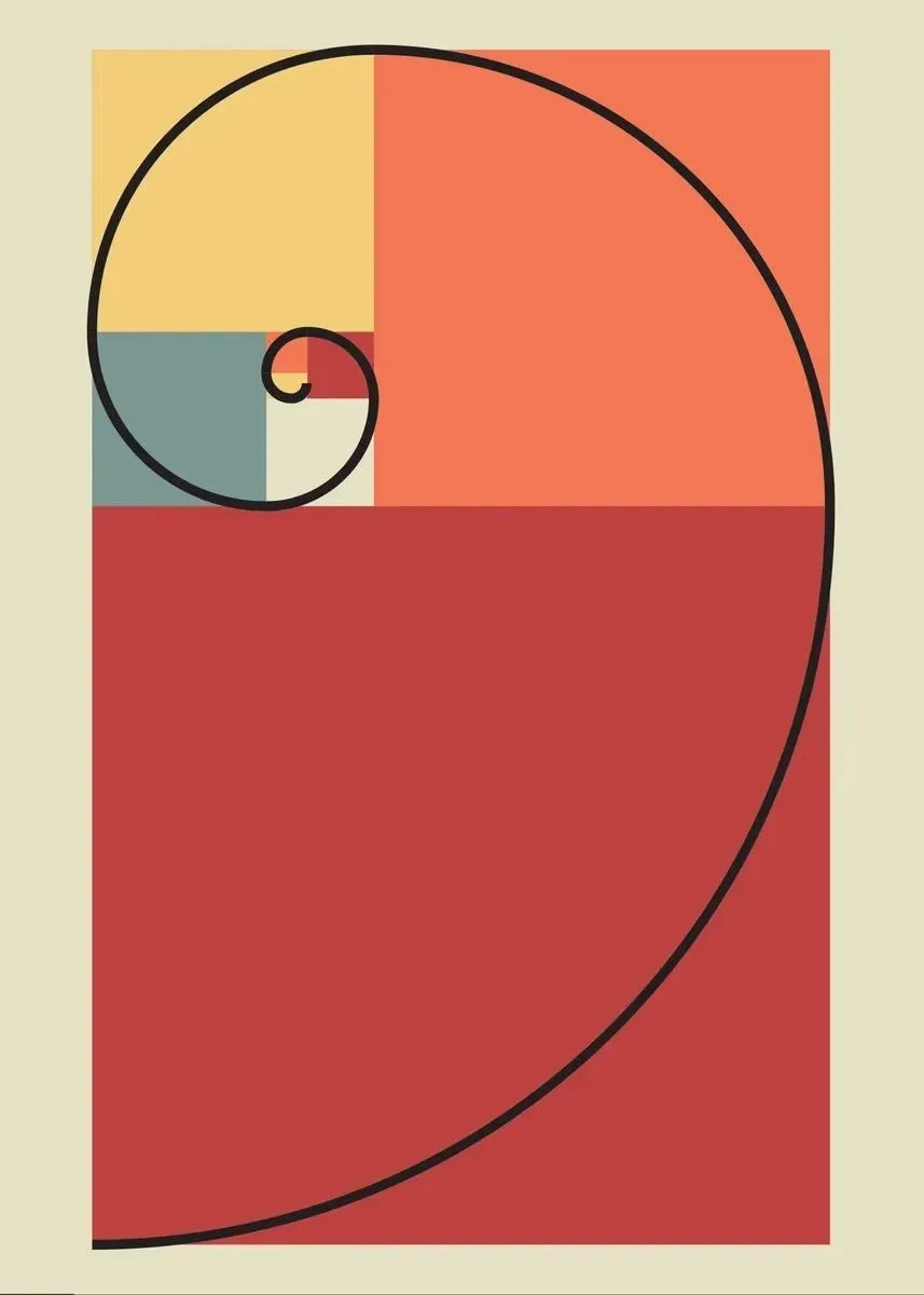 Fibonacci Spiral Golden Ratio Canvas Wall Art | Science Decor