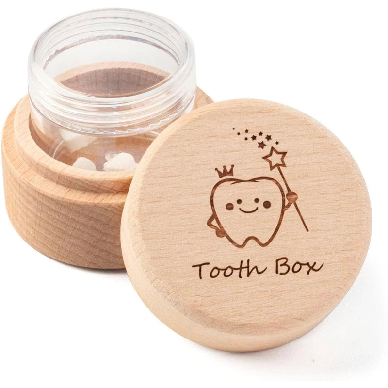 Natural Wood Tooth Fairy Box | Kids' Keepsake Storage Organizer Kids Keepsake Box Peaceful Pleasures Health and Wellness Tooth Fairy Box 5.2x4.2cm