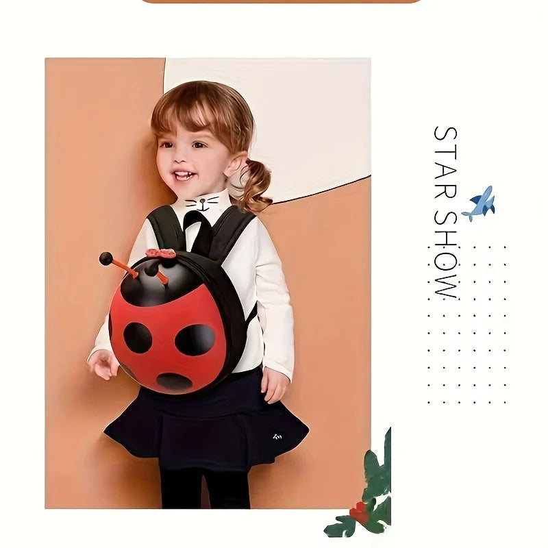 Cute Ladybug Kids Backpack for Toddlers 1-3 Years - Lightweight High Quality & Dirt-Resistant Anti-Loss Design with Adjustable Peaceful Pleasures Health and Wellness