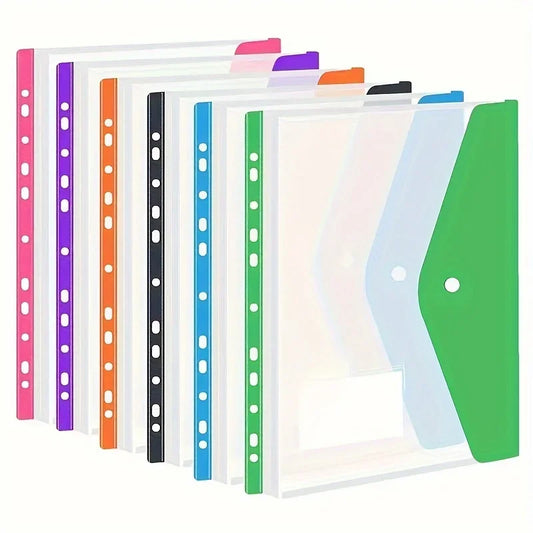 A4 Plastic Envelopes 6-Pack | Snap Ring Binder Storage Bags Binder Envelope Bag Peaceful Pleasures Health and Wellness