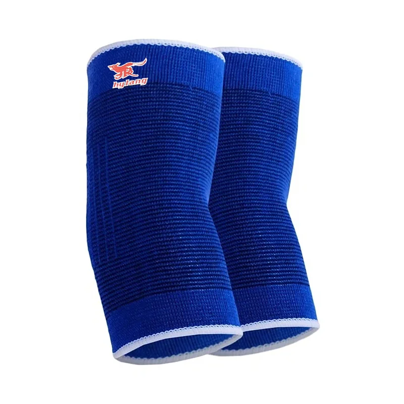 One Pair Blue Comfortable cotton Material Knitted Elbow Protector for Enhanced Elbow Support Protection Sports Elbow Protection Peaceful Pleasures Health and Wellness