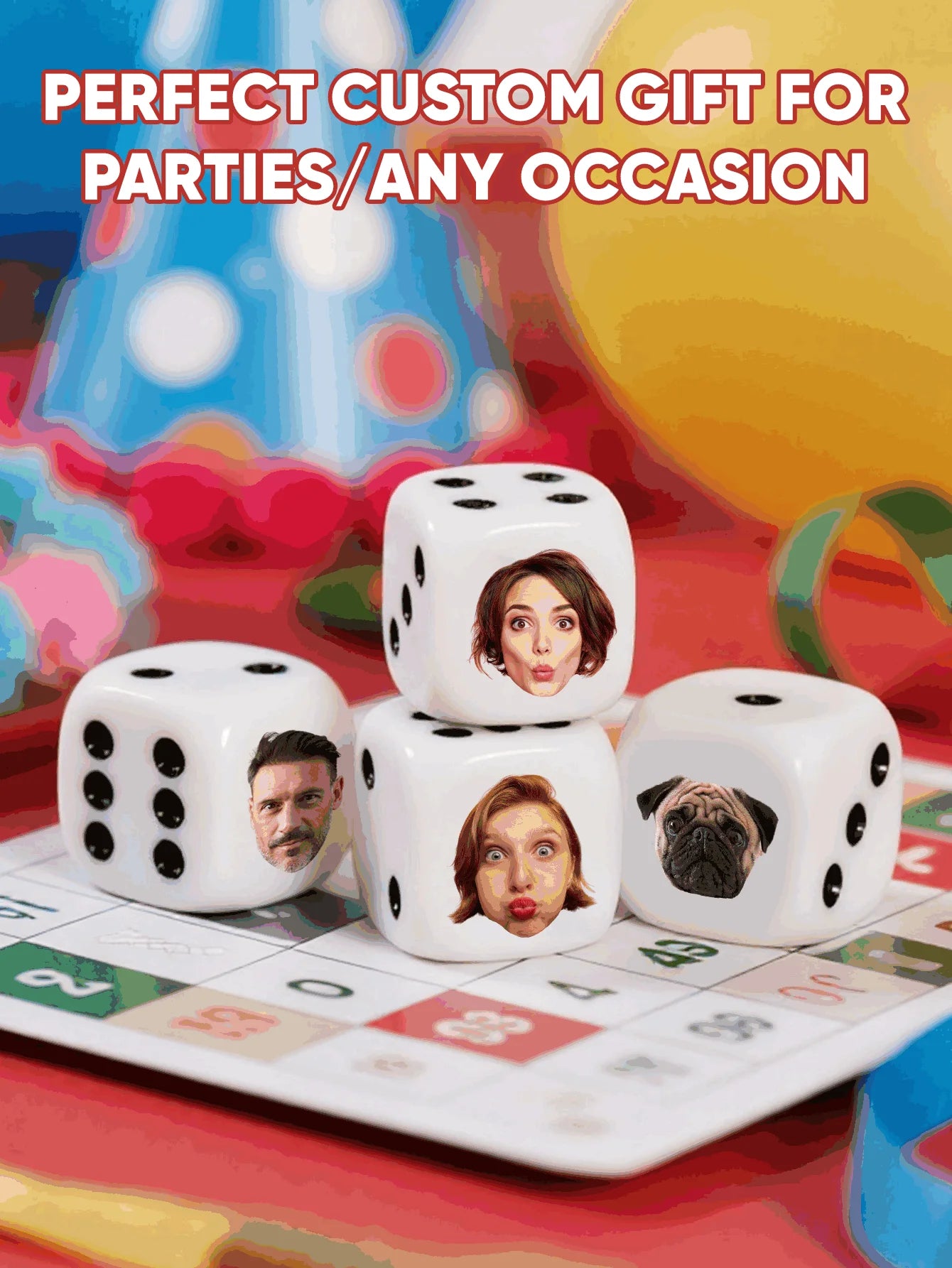 Custom Face Dice Personalized Face Dice Funny Game Dice Party Gift Wedding Favor Couple Family Friends Peaceful Pleasures Health and Wellness