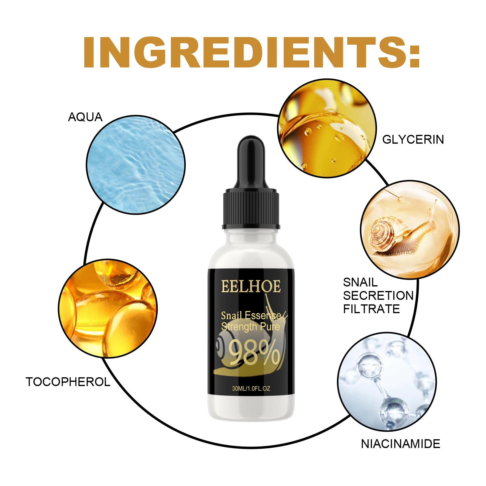 Snail Essence Fade Fine Lines Repair Skin Barrier Moisturizing Refines Pores Nourishes Rejuvenates Anti Wrinkle Facial Essence Peaceful Pleasures Health and Wellness