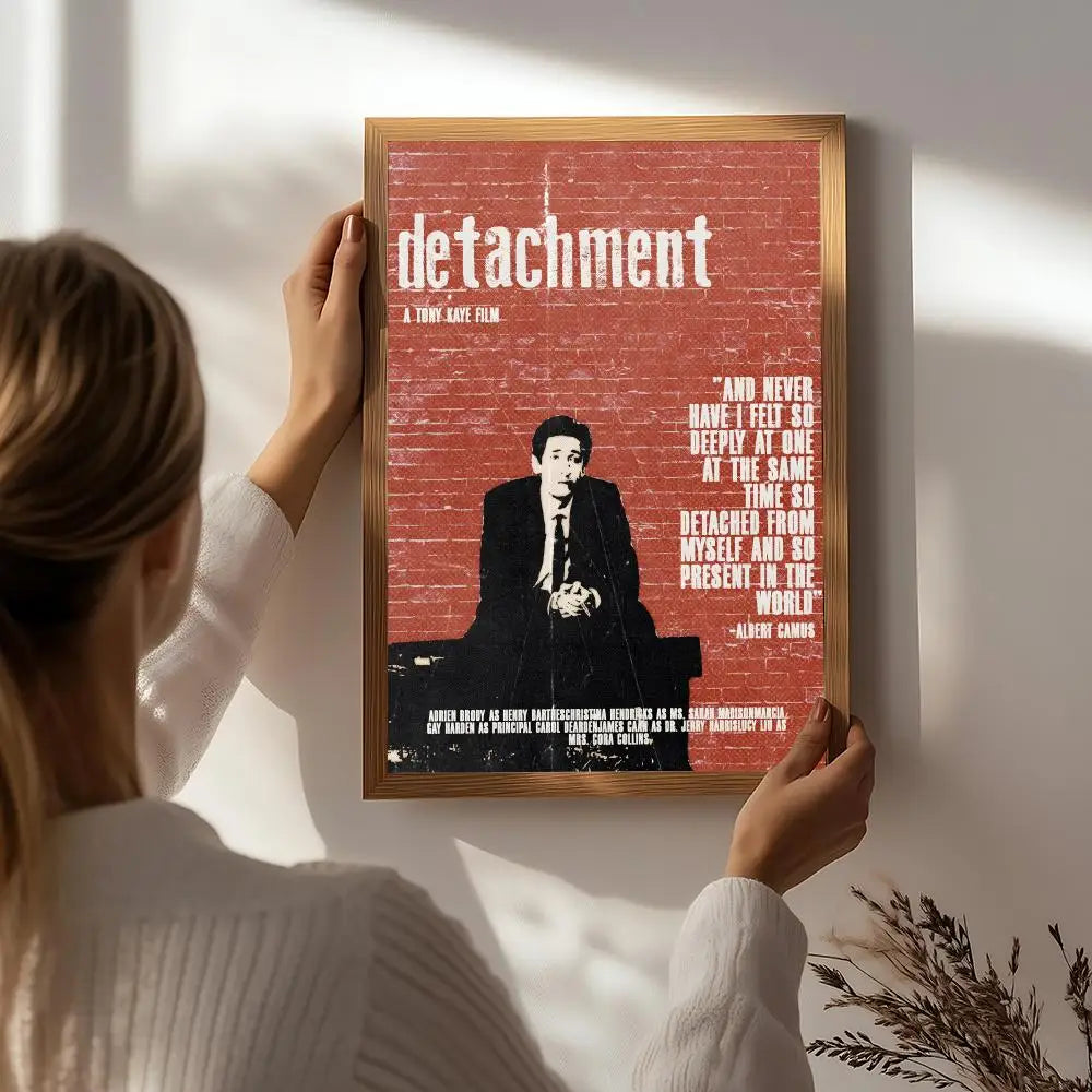 Movie D-Detachment Poster HD Self Adhesive Waterproof Wall Art Ideal for Home Office Dorm Bedroom Great Gift Peaceful Pleasures Health and Wellness White4 21X30cmNoframe