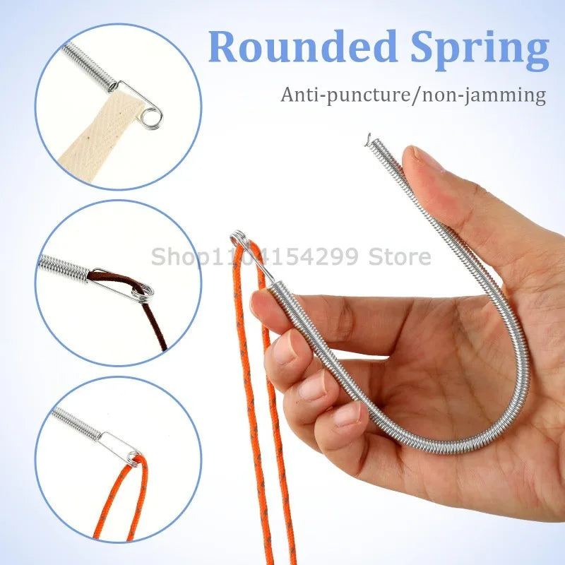 Bendable Spring Drawstring Threader – Elastic & Cord Tool