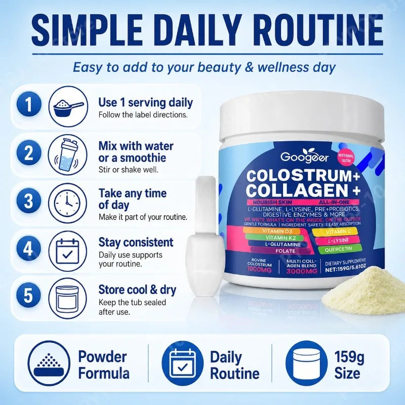 Googeer Colostrum Collagen Powder with Probiotics & Enzymes