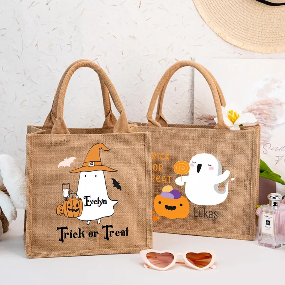 Personalized Halloween Trick or Treat Tote Bag | Custom Kids Name