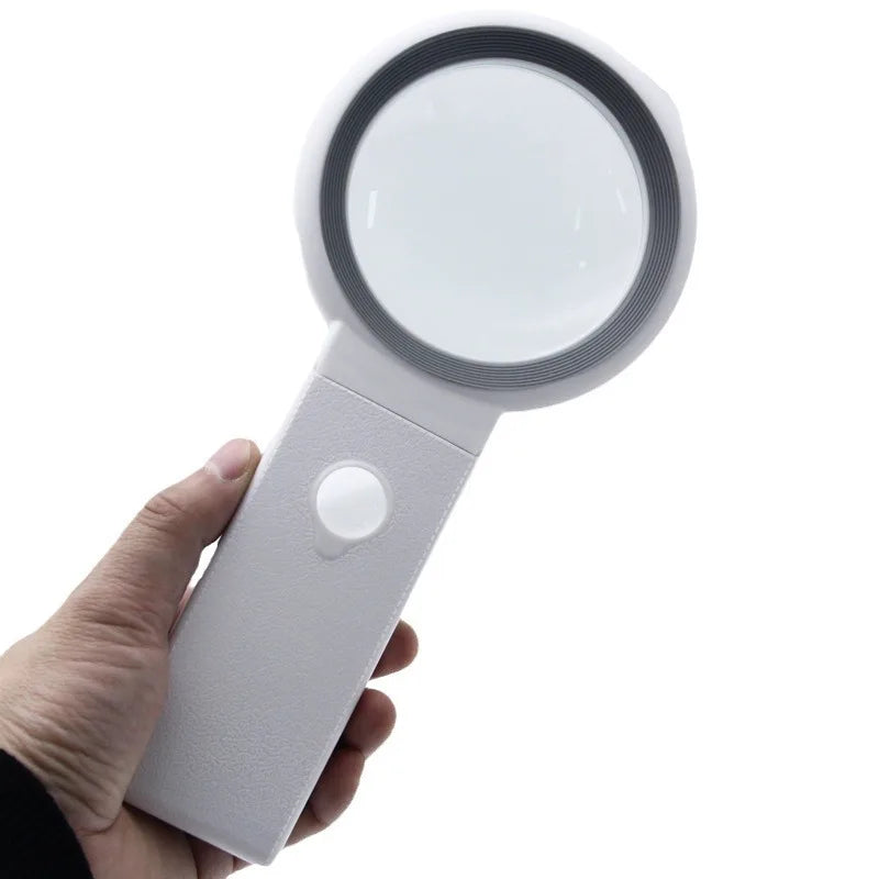 Desktop Handheld Magnifier Dual-Purpose Magnifying Glass 30X 10X 18Led Cold and Warm Light Peaceful Pleasures Health and Wellness