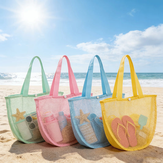 Mesh Seashell Bag – Beach Shell Collecting & Toy Storage Tote Beach Mesh Tote Bag Peaceful Pleasures Health and Wellness