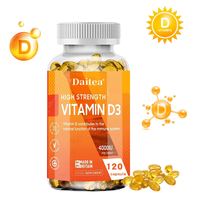 Vitamin D3 Capsules 4000IU Provide Immune, Bone Support, Promote Calcium Absorption, Promotes Muscle Health, Nervous System Peaceful Pleasures Health and Wellness