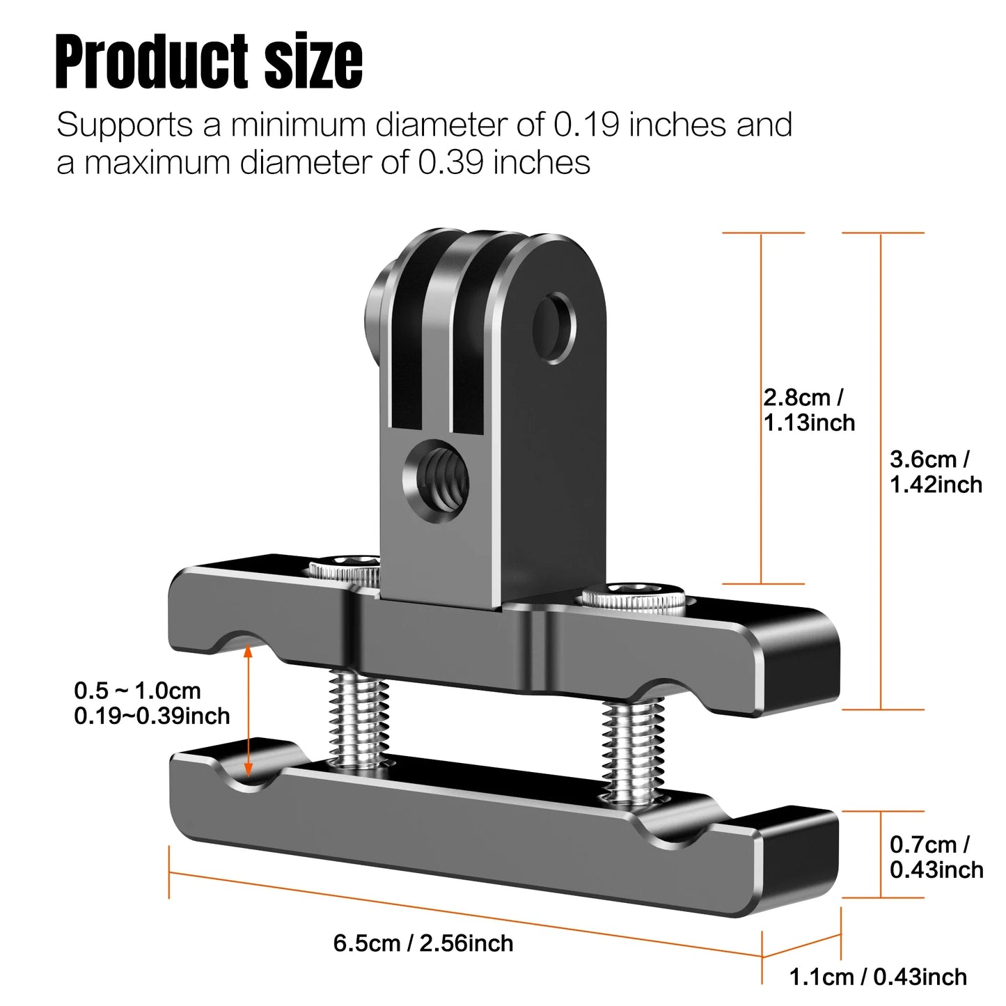 Aluminum Alloy Action Camera Bike Mount – 360° Clamp