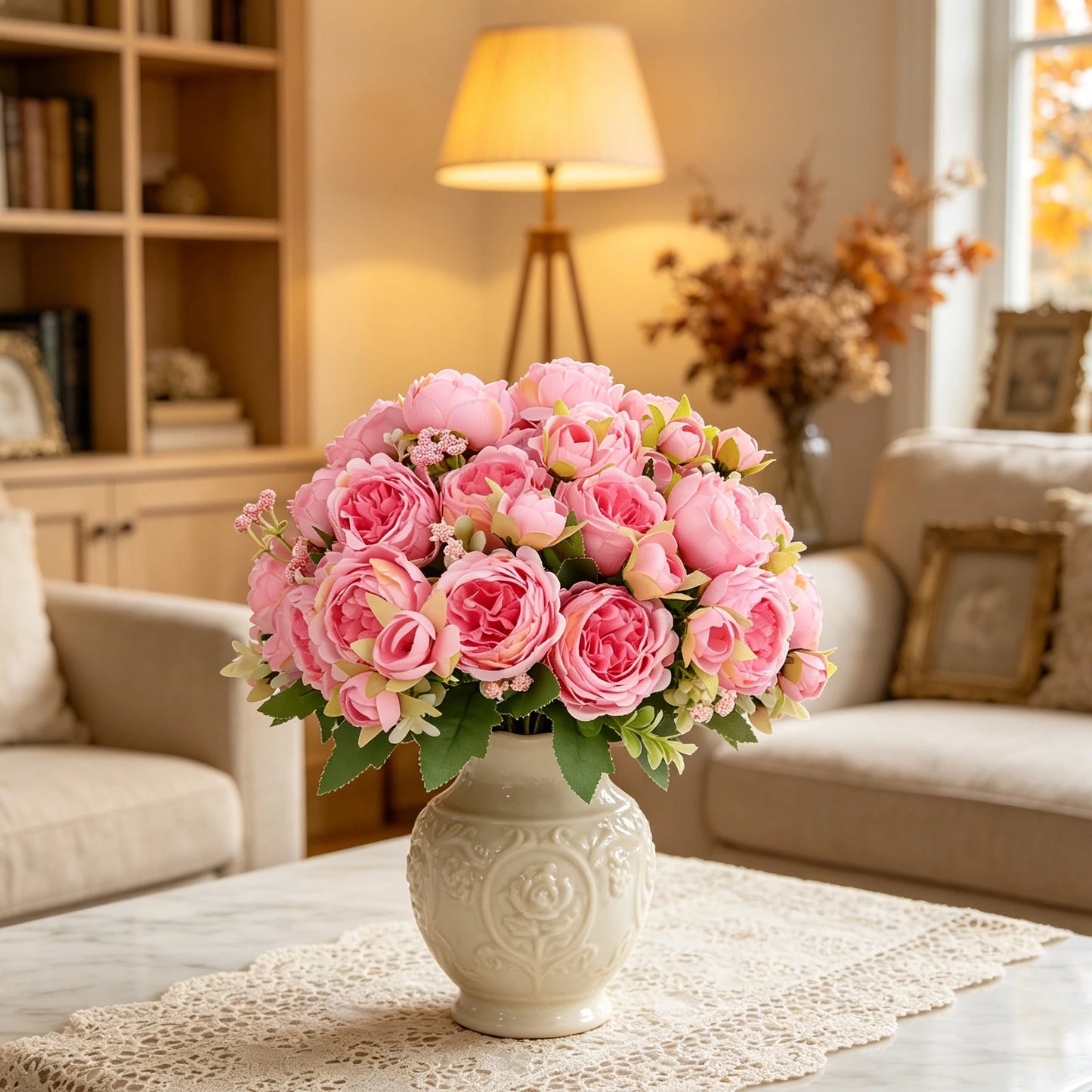 Artificial Silk Peony Flowers | Wedding & Home Decor Bouquet