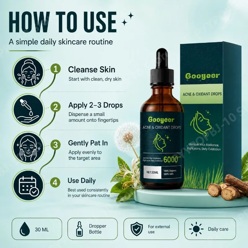 Organic Clarifying Drops – Dandelion, Licorice & Mint | 30ml