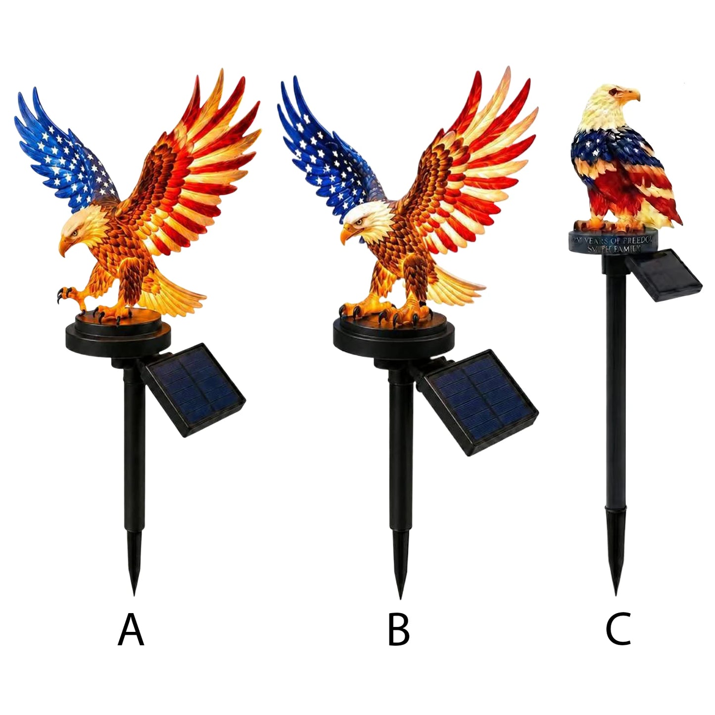 Solar Eagle Garden Light Waterproof Solar Powered Eagle Figurine Stake Lights 4th of July Decoration for Lawn Patio Yard Peaceful Pleasures Health and Wellness