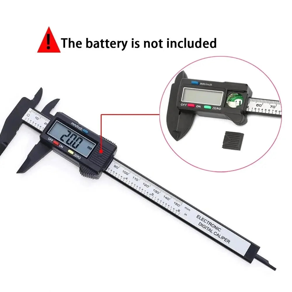 150mm 100mm Electronic Digital Caliper Carbon Fiber Dial Vernier Caliper Gauge Micrometer Measuring Tool Digital Ruler Peaceful Pleasures Health and Wellness