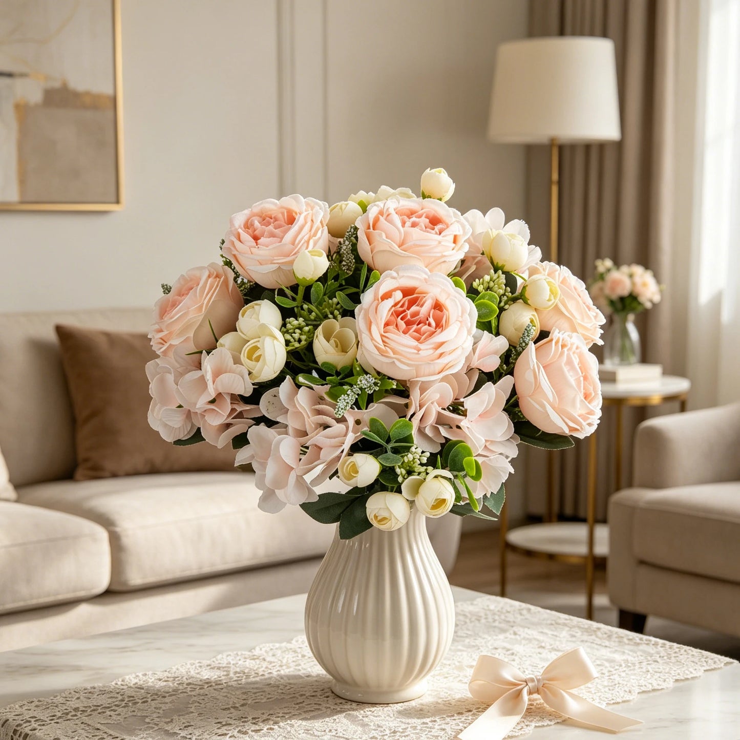 Silk Peony Artificial Flowers – Wedding & Home Décor Bouquet