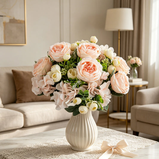 Silk Peony Artificial Flowers – Wedding & Home Décor Bouquet