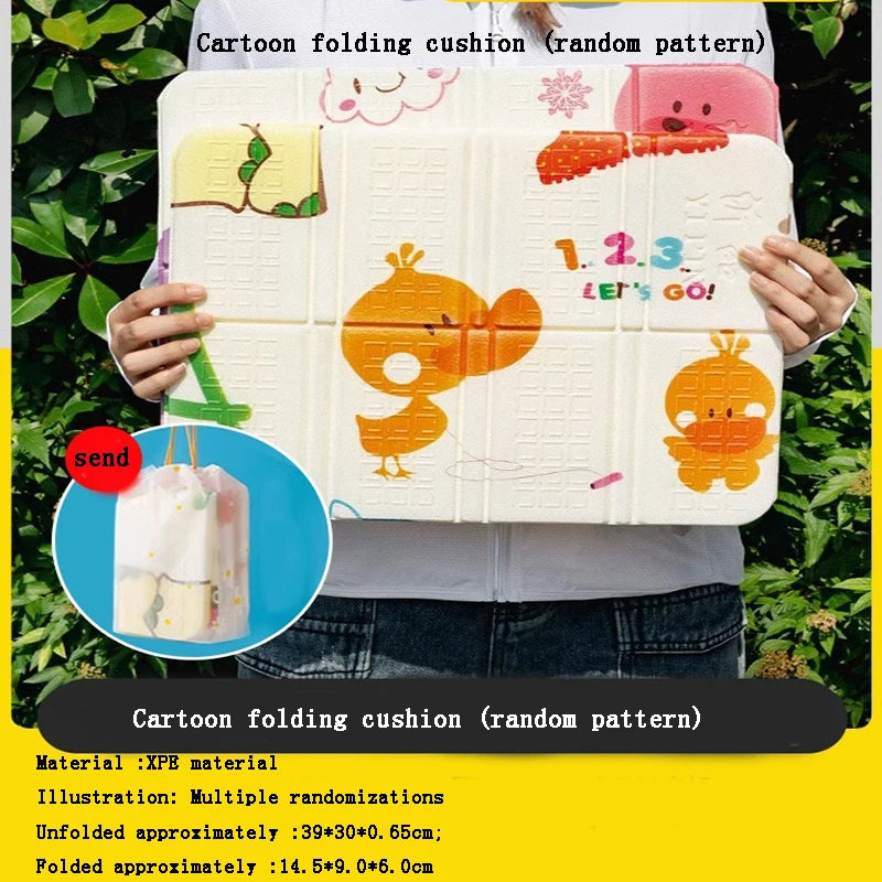 Folding Seat Cushion Moisture-proof Cushion Outdoor Camping Floor Mat, Portable Mini Foam Mat Picnic Mat Music Festival Peaceful Pleasures Health and Wellness Cartoon folding
