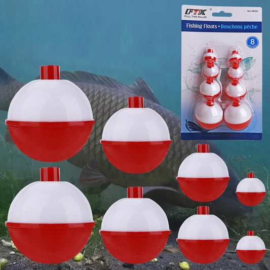 30pcs Fishing Bobbers 1.25 Inch Snap on Float Red and White Bobbers Push Button Round Buoy Floats Fishing Tackle Peaceful Pleasures Health and Wellness