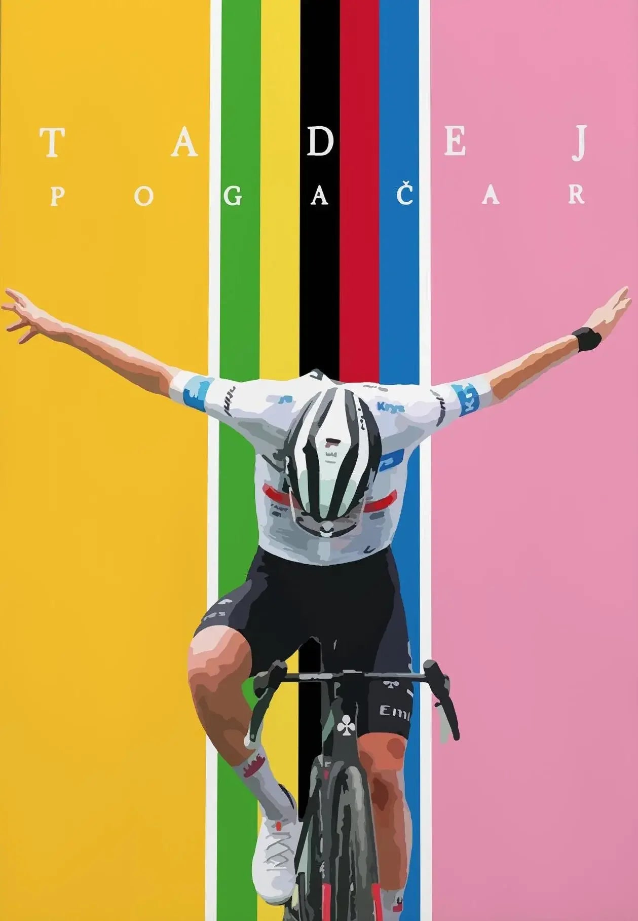Cycling World Champion Tadej Pogacar Posters Sports Prints Mathieu Van Der Poel Canvas Painting Wall Picture Home Room Decor Peaceful Pleasures Health and Wellness CJ55254 40x60cm Unframed