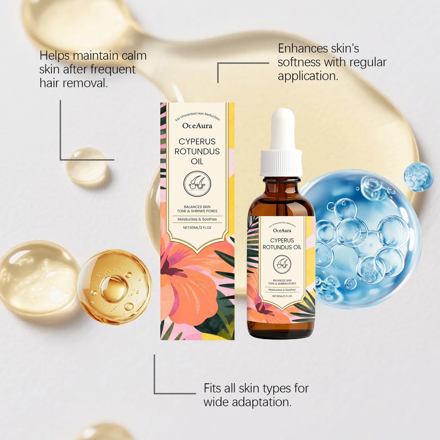 OceAura Post Hair Removal Dry Oil | Smooth Skin 60ml