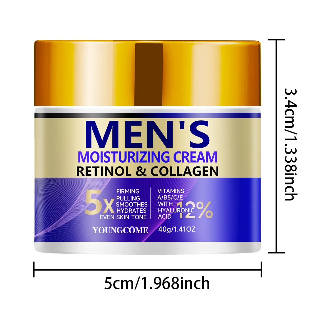 Men's Retinol Collagen Face Cream Moisturiser Facial Anti Aging White Skin Care Repair Fade Fine Line Wrinkle Remover Face Cream Peaceful Pleasures Health and Wellness 40g