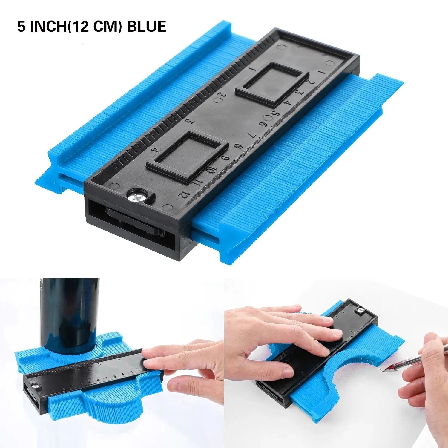 Contour Gauge Duplicator – Profile Measuring Tool for Tile & Wood Peaceful Pleasures Health and Wellness GZ033-5 Inch Blue