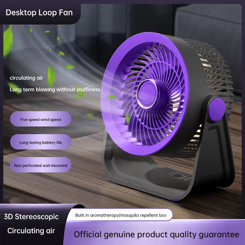 HOMFISH Fan Mute USB Circulating Electric Fan Home Dormitory Office Desktop Small Fan Dormitory Ultra-quiet Mosquito Repellent Peaceful Pleasures Health and Wellness PURPLE