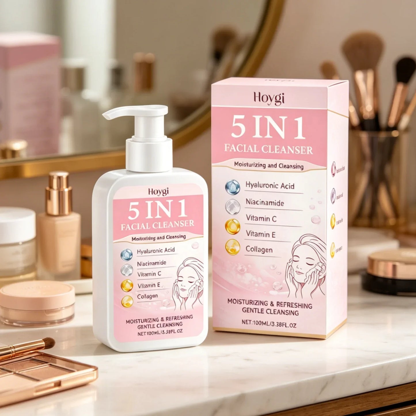 Hoygi 5-in-1 Facial Cleanser – Oil Control & Brightening Foam