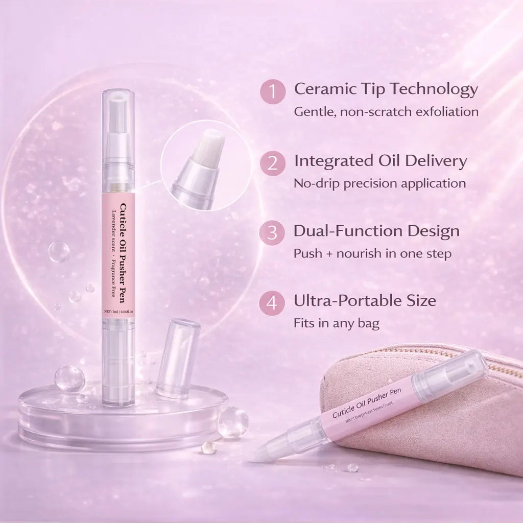 Cuticle Pusher & Oil Pen, 2ml Rose/Lavender Scented Nail Care Pen, Gentle Cuticle Remover for Dry & Damaged Nails, Moisturize Peaceful Pleasures Health and Wellness