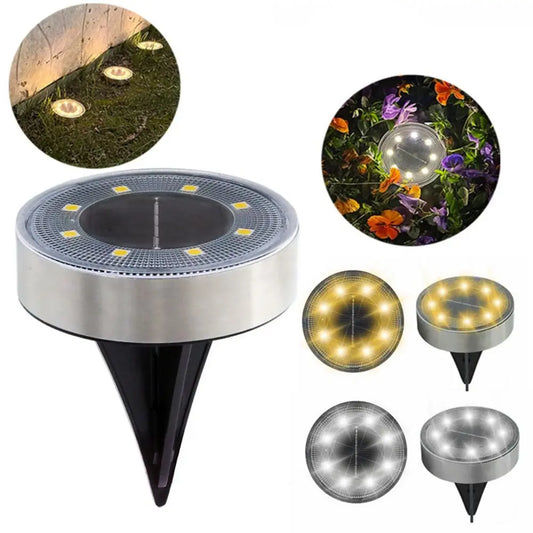 8 LED Solar Ground Light IP68 Waterproof | Auto On/Off Solar Ground Light Oasis Select
