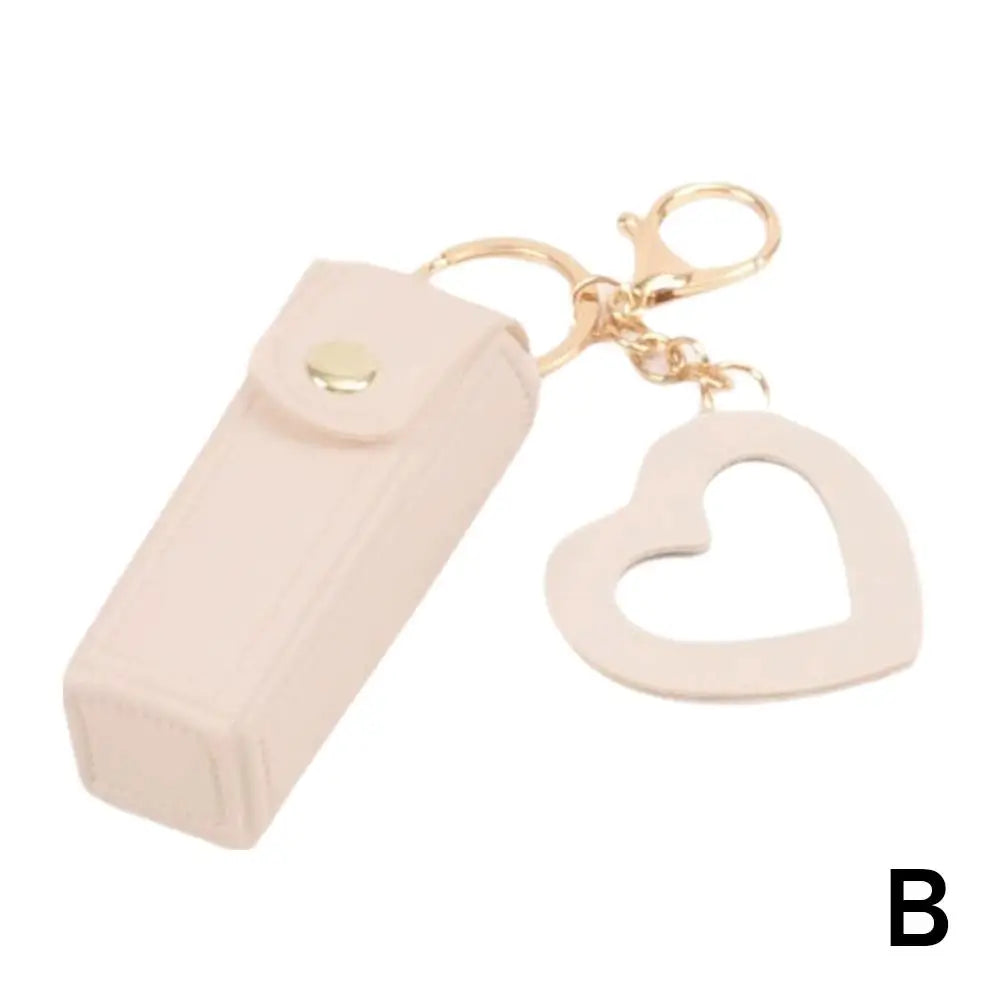 Mini PU Leather Lipstick Bag Keychain | Lip Gloss Holder Lipstick Bag Keychain Peaceful Pleasures Health and Wellness B